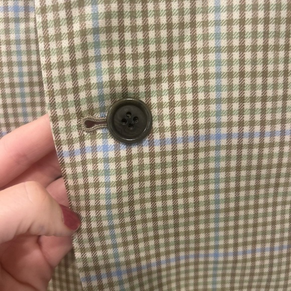 Men's Kiton tan and light blue 100% cashmere blazer! Classic! 52, 7L (US 42) - Picture 5 of 14